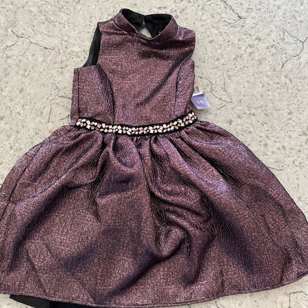 Girls, party dress, with lining. Size 10. Brand new with tag.